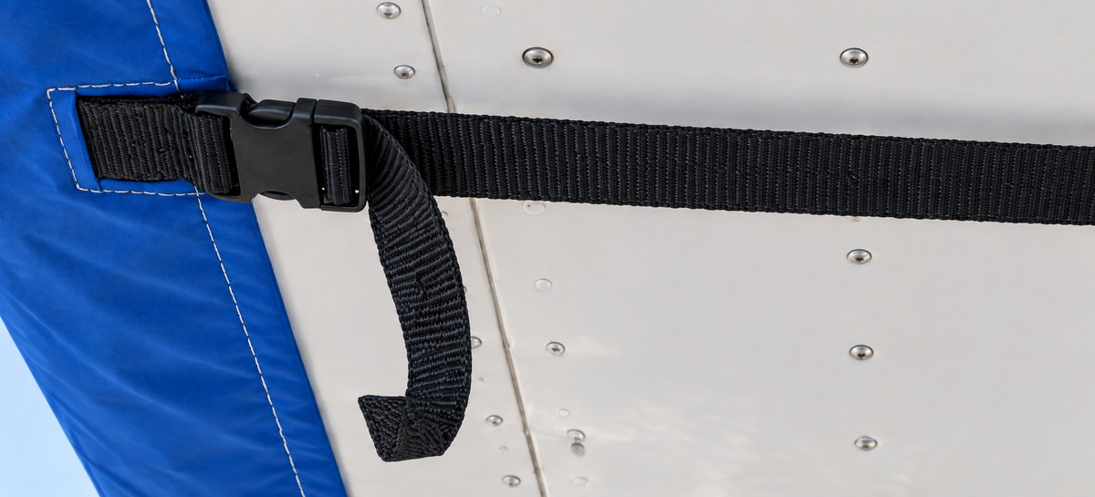 Concept illustration of an adjustable strap and quick-release buckle